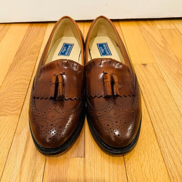 NEW Bostonian Classics Men's Shoes 9.5 Tassel Loafers Kiltie Burgundy Slip On - Picture 2 of 16